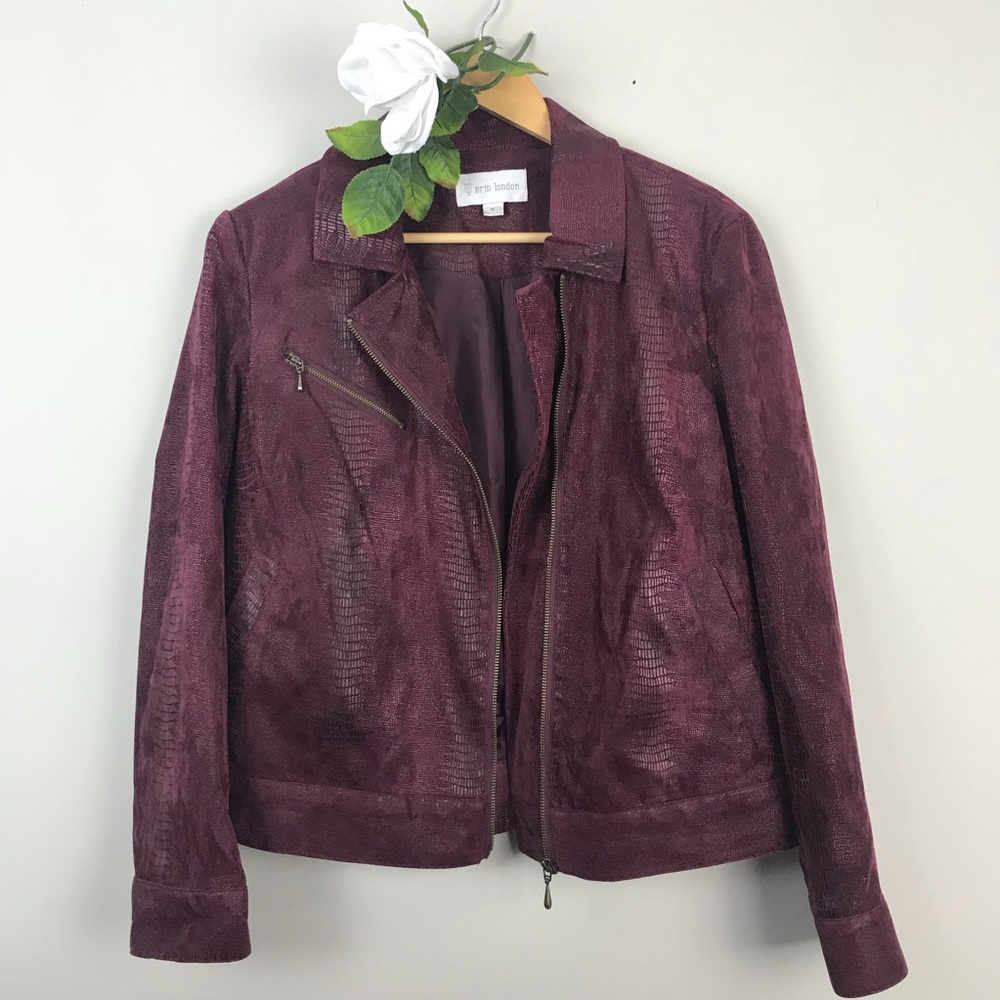 Erin London | Faux Snakeskin Suede Jacket